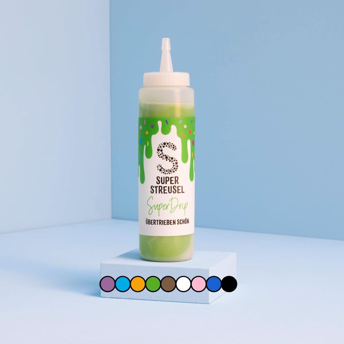 Super Drip Black Cake Glaze Cake Smelter Chokolade 300 gram Glazes and Decor Naty Shop Green