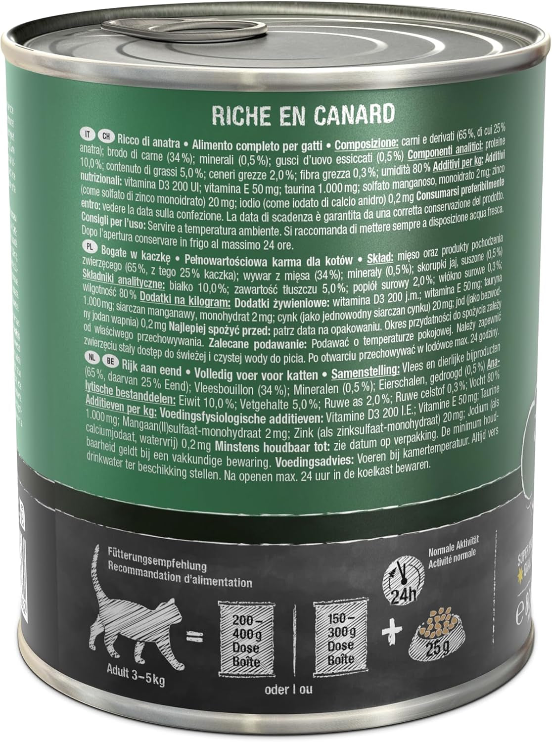 LEONARDO Wet Food [6x800g Duck] | Grain Free Wet Cat Food | Komplet våd dåsemad