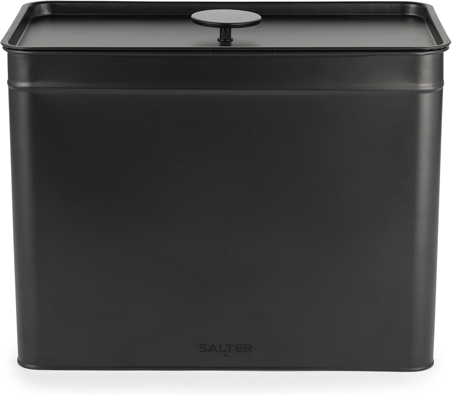 Salter BW12614EU7 Kuro Opbevaringsboks Sæt - 4 Køkkenbeholdere Brød/Te/Kaffe/Sukker Firkantede organiseringskasser Let at rengøre Hold Mad Frisk Sort Mad Opbevaringsbokse Naty Shop Brødkasse