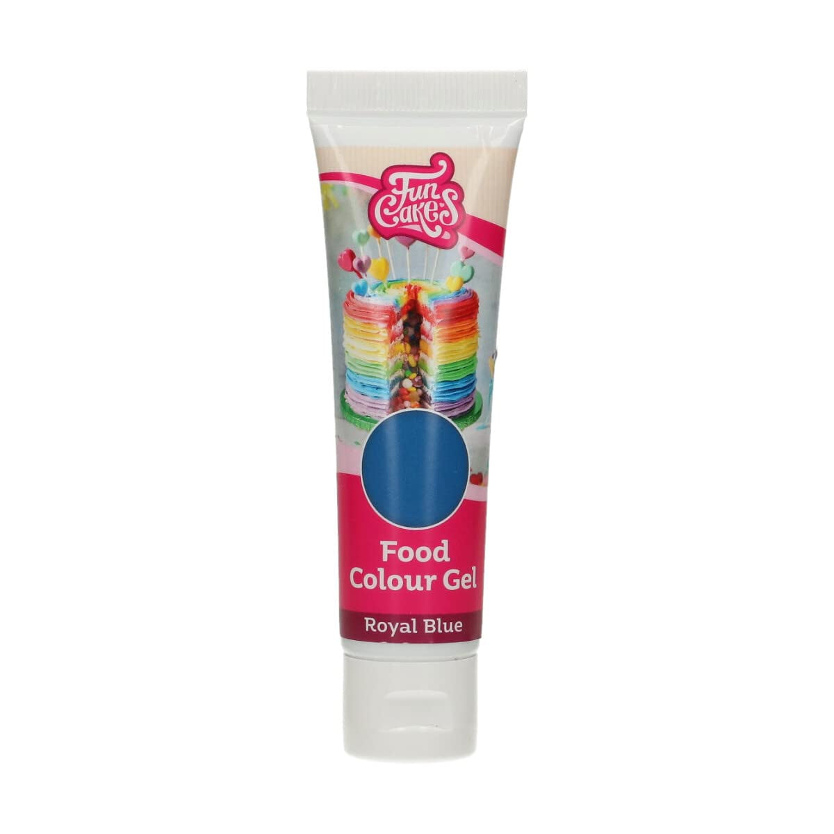 Funcakes madfarve, kongeblå gel: Højkoncentreret madfarve til dej, creme, fondant og marcipan. Nem dosering. Enkelt dråbe for at skabe levende farver. Halal. 30 g.
