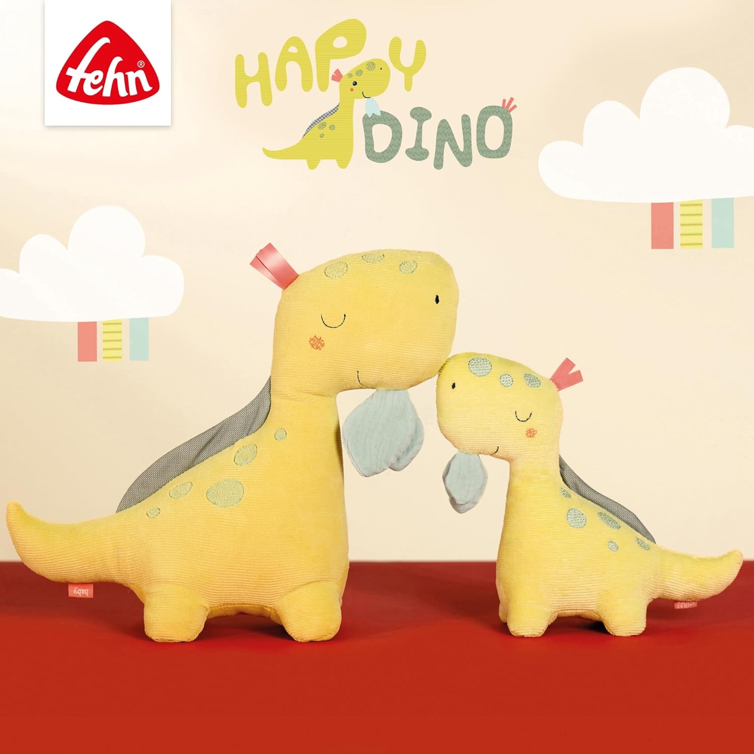 Fehn Activity Spiral Dino - skub og træk klapvognslegetøj - babydinosaurlegetøj til seng, legeplads, barnevogn og autostol - motorisk aktivitetslegetøj til babyer og småbørn fra 0+ måneder Babylegetøj Naty Shop