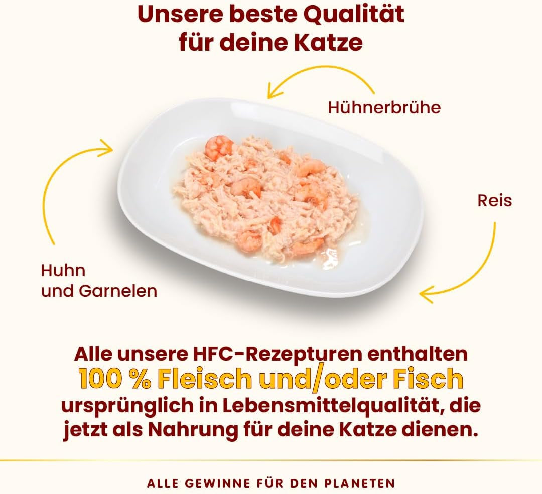 Almo Nature HFC Naturligt vådfoder til katte - Assorterede opskrifter med kylling - 6 x 70g