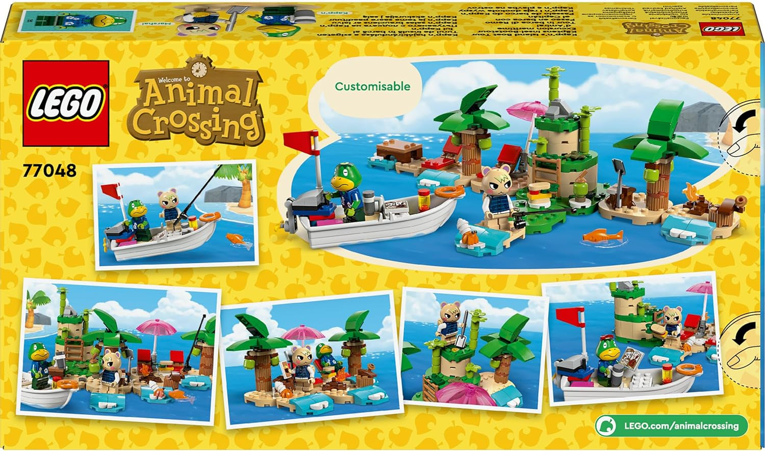 LEGO Animal Crossing Käptens Island Boat Tour, kreativt legetøj til børn med 2 minifigurer fra videospilserien inklusive Huschke, gave til piger og drenge fra 6 år 77048 Byggesæt Besuche den LEGO-Store