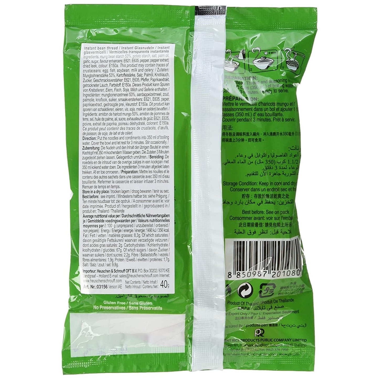 MAMA Clear Glass Instant Nudelsuppe - Lækker og hurtig mad med orientalske smage - Autentisk thailandsk køkken - 30 x 40g
