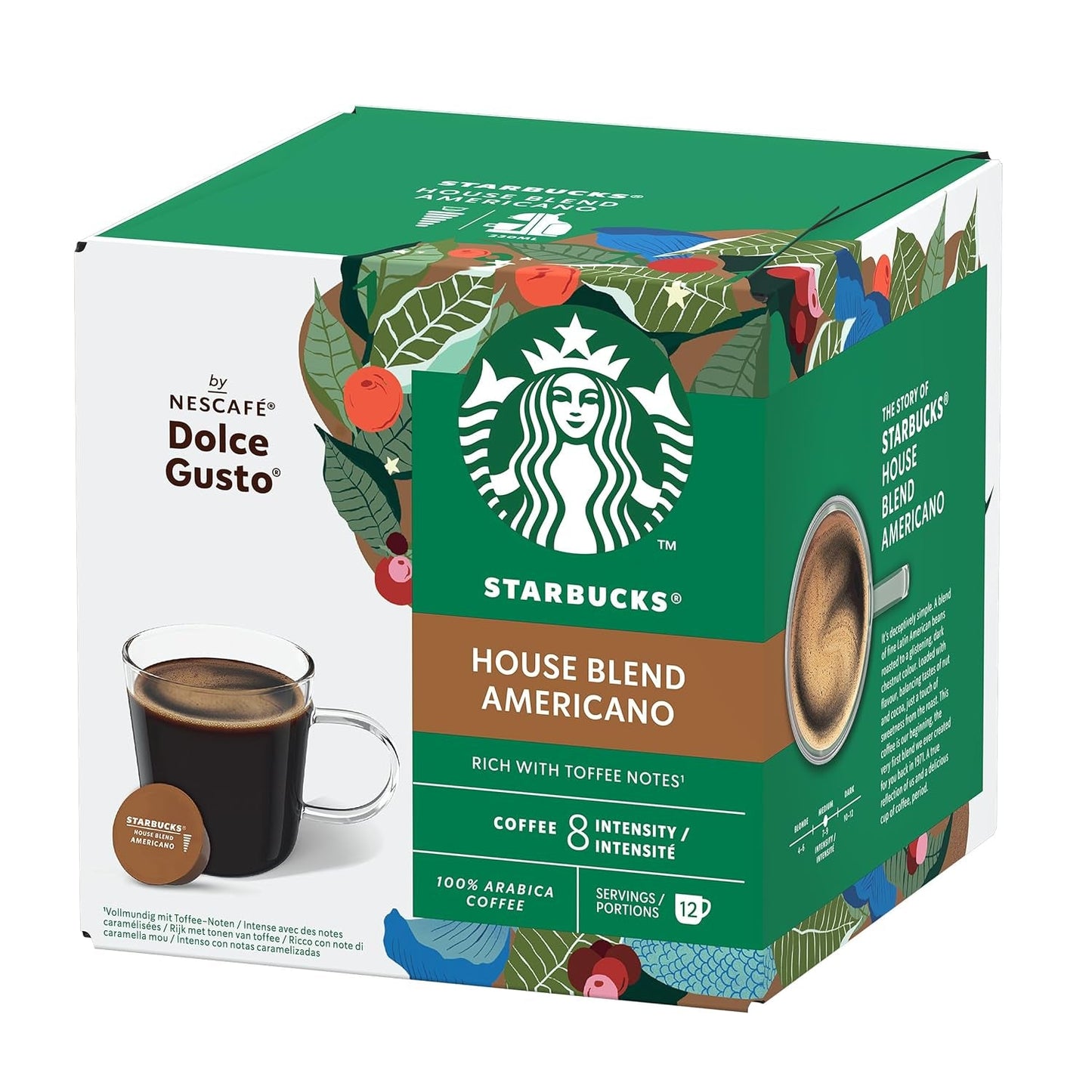 STARBUCKS House Blend af Nescafé Dolce Gusto, Mittlere Röstung, Kaffeekapseln 6 x 12 (72 Kapseln)