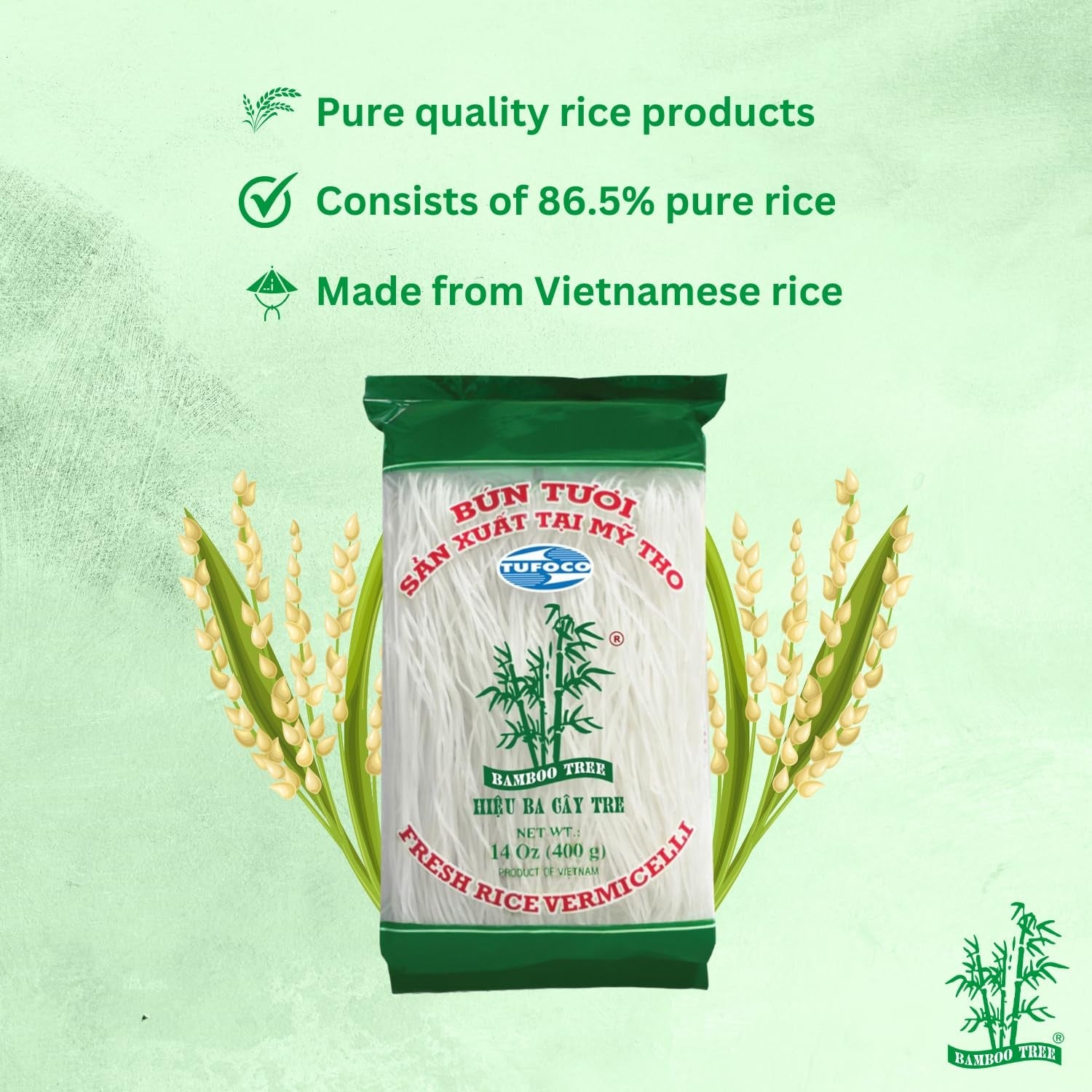 BAMBUTRÆ - Frisk ris vermicelli - 1 x 400g