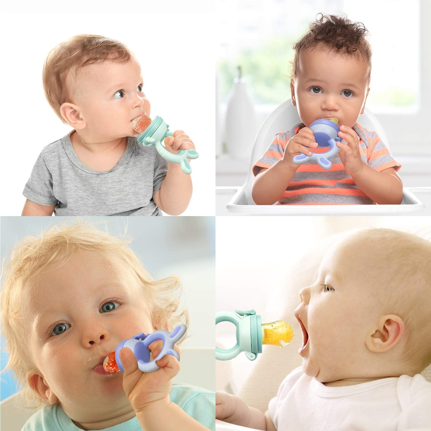 Tétine Pour Bébé/Tétine à Fruit/Tetine Grignoteuse Bebe/Tétine D'alimentation Pour Bébé - Toy de Dentition Pour Bébé, Sans BPA (pakke med 2)