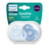 Philips AVENT Soothie - BPA-fri sut til babyer i alderen 0-6 måneder, blå/lyseblå (model SCF099/21)