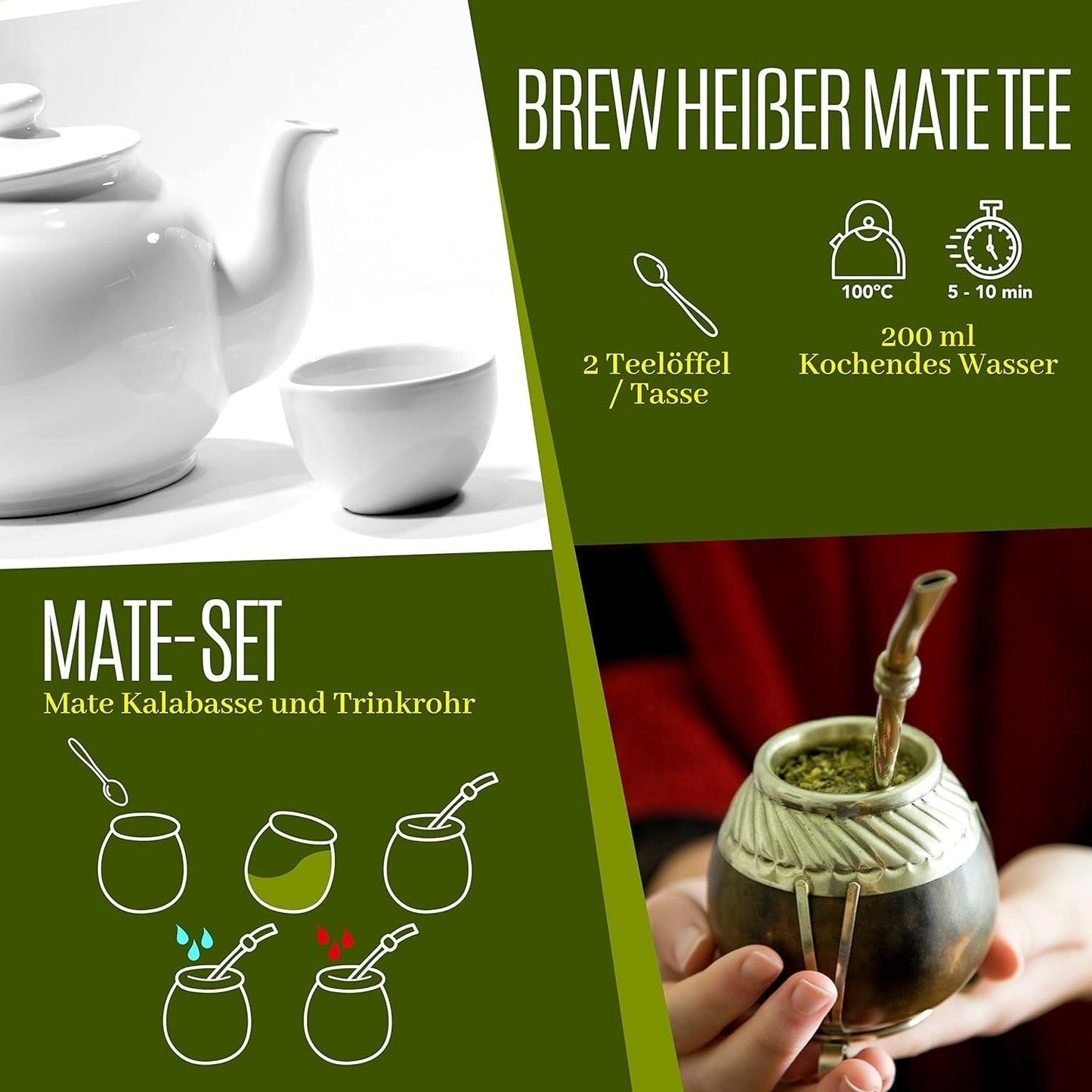 VITSTORM® Slim Tea Kardemomme – BIO Yerba Mate Tea – Detox og vanddrivende te – 100G