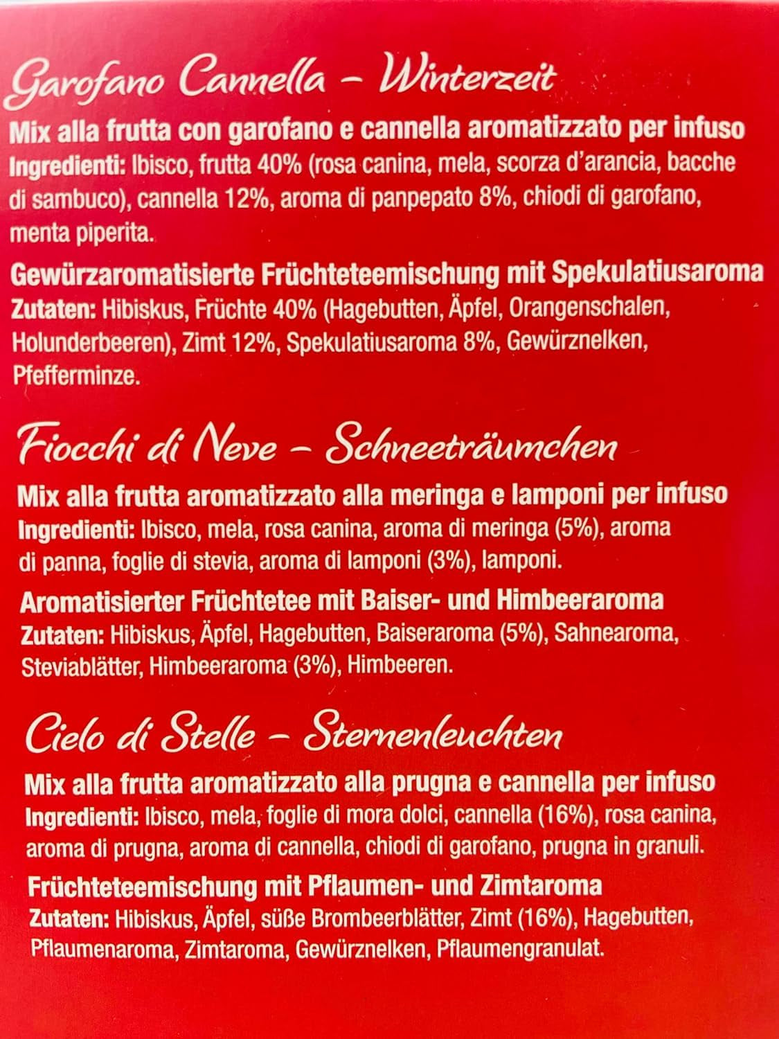 Pompadour 1913 vinterkollektion sortiment af koffeinfri frugt og urtete - 1 x 30 teposer (82,5 gram)