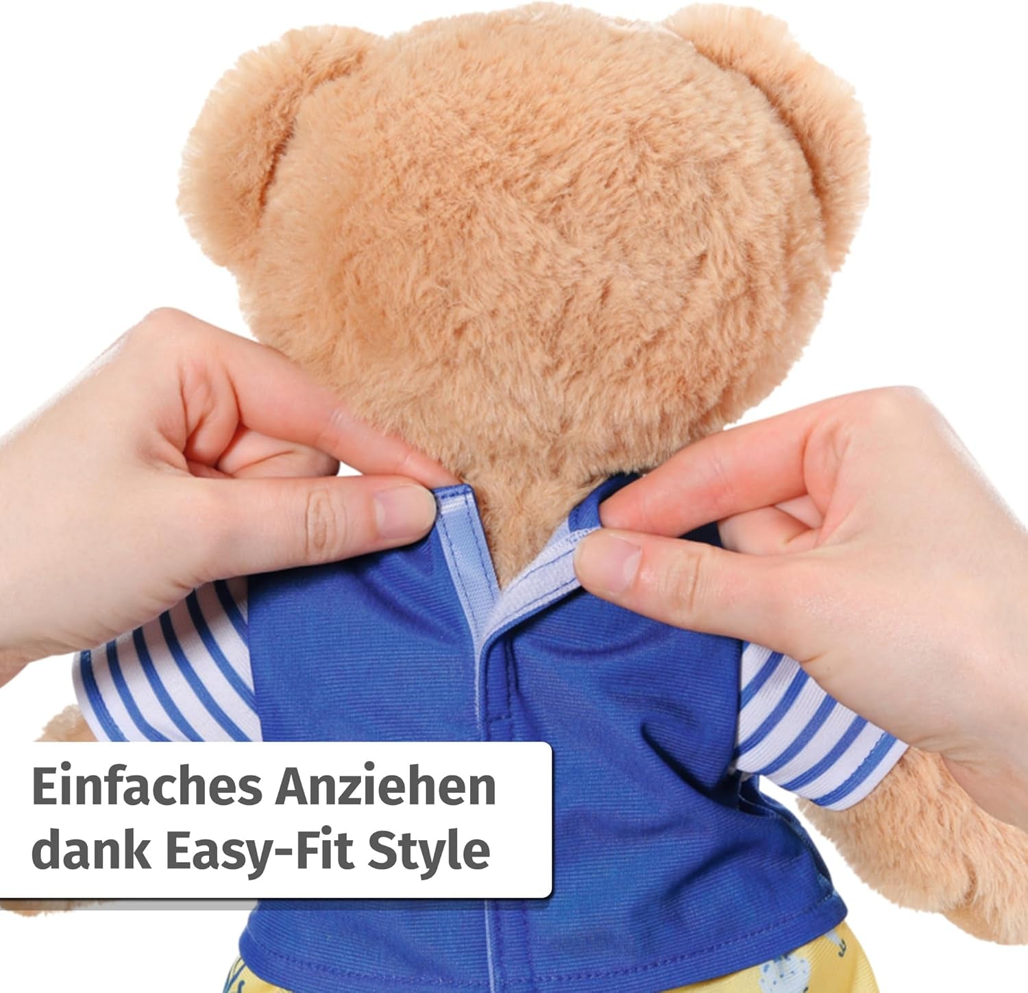 Baby født bamse lystfisker kostume med fiskestang til 43 cm dukker og bamse, 835982 Zapf Creation