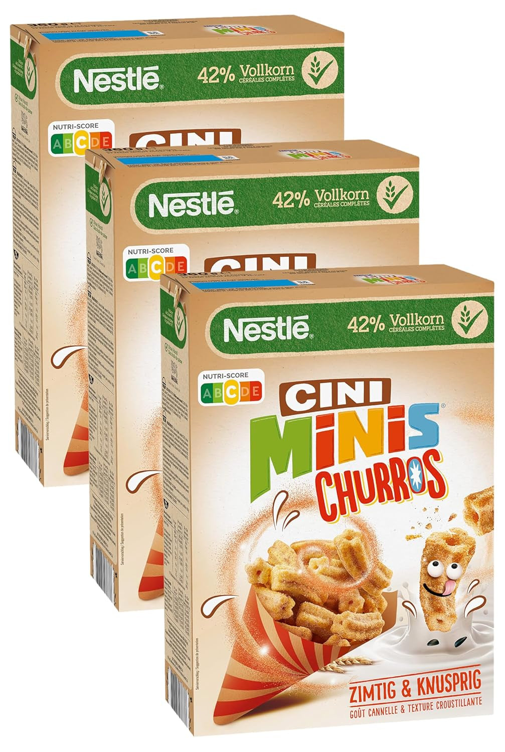 Churros morgenmadsprodukter med 42 % fuldkornsindhold 3 pakke (1x360 g)