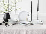 CreaTable 24029 Square City Line Series 6-personers porcelænsservicesæt 12-delt opvaskemaskine og mikroovn Sikker kvalitetsfremstilling