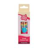 Madfarve Funcakes Gel Turkis: Højkoncentreret madfarve til dej, creme, fondant og marcipan. Nem dosering. Enkelt dråbe for at skabe levende farver. Halal. 30 g.