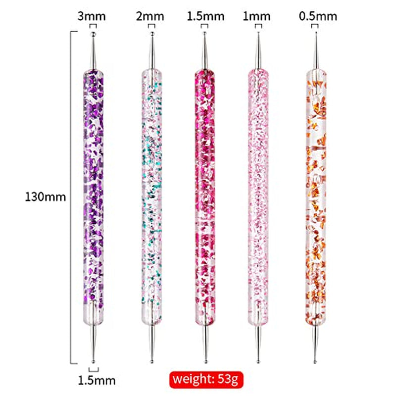 Nail Art Pinsel Sæt, 20 stk Nageldesign Malerei Pinsel, Professionelle Nail Art Design Pinsel, Nail Fine Liner Pinsel, Pink