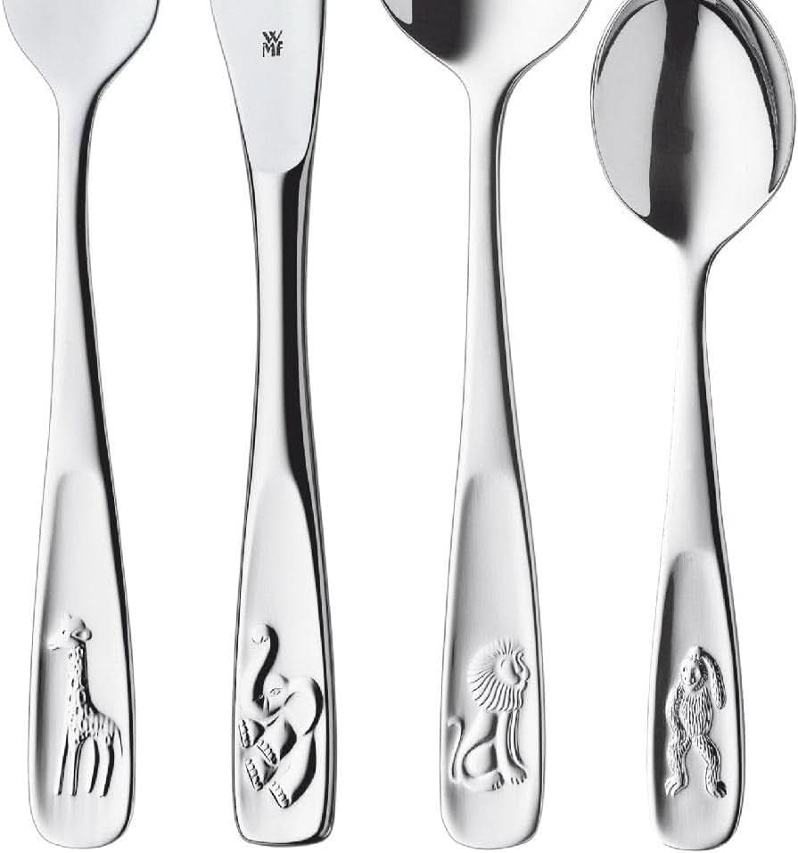 WMF Animals bestiksæt i rustfrit stål til børn, 4 dele, poleret Cromargan Kitchen Naty Shop