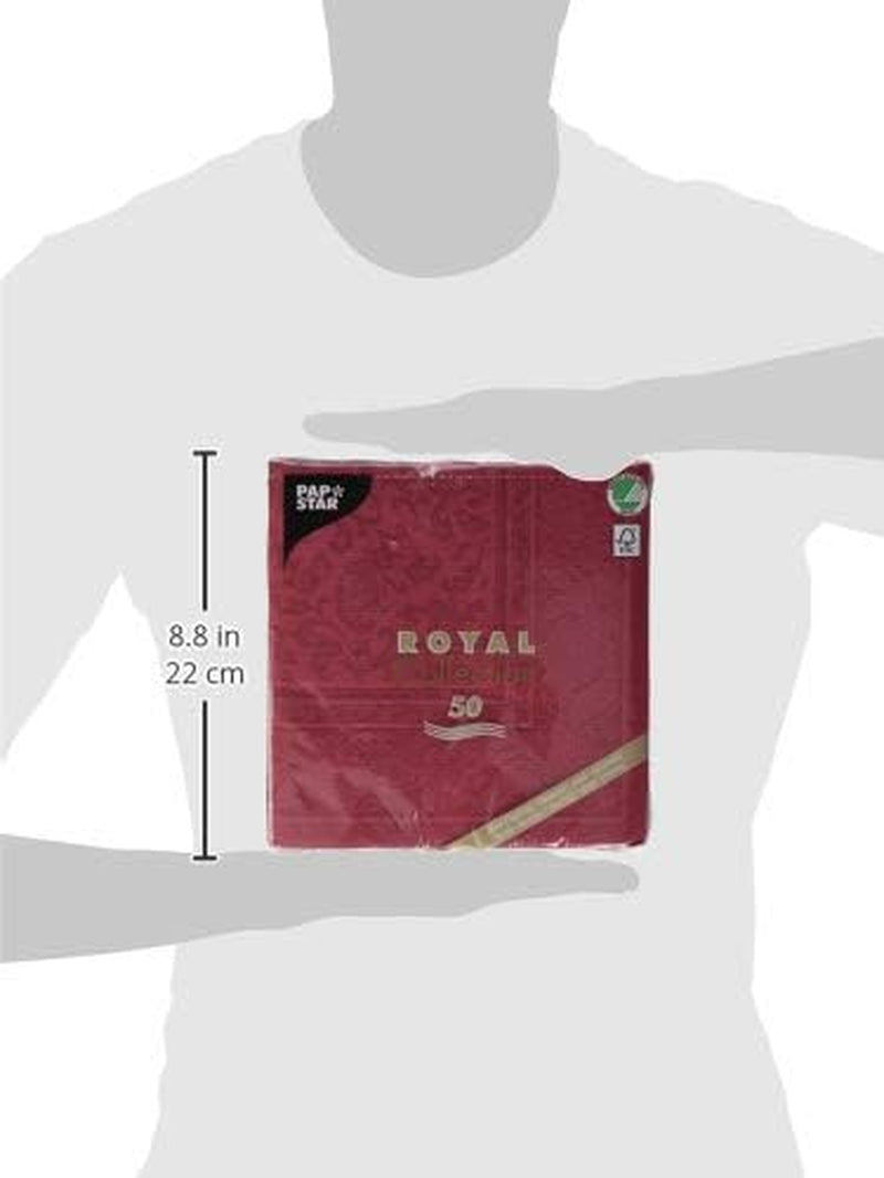 50 servietter "ROYAL Collection" 1/4 fold 40 Cm X 40 Cm Bordeaux "Ornaments"