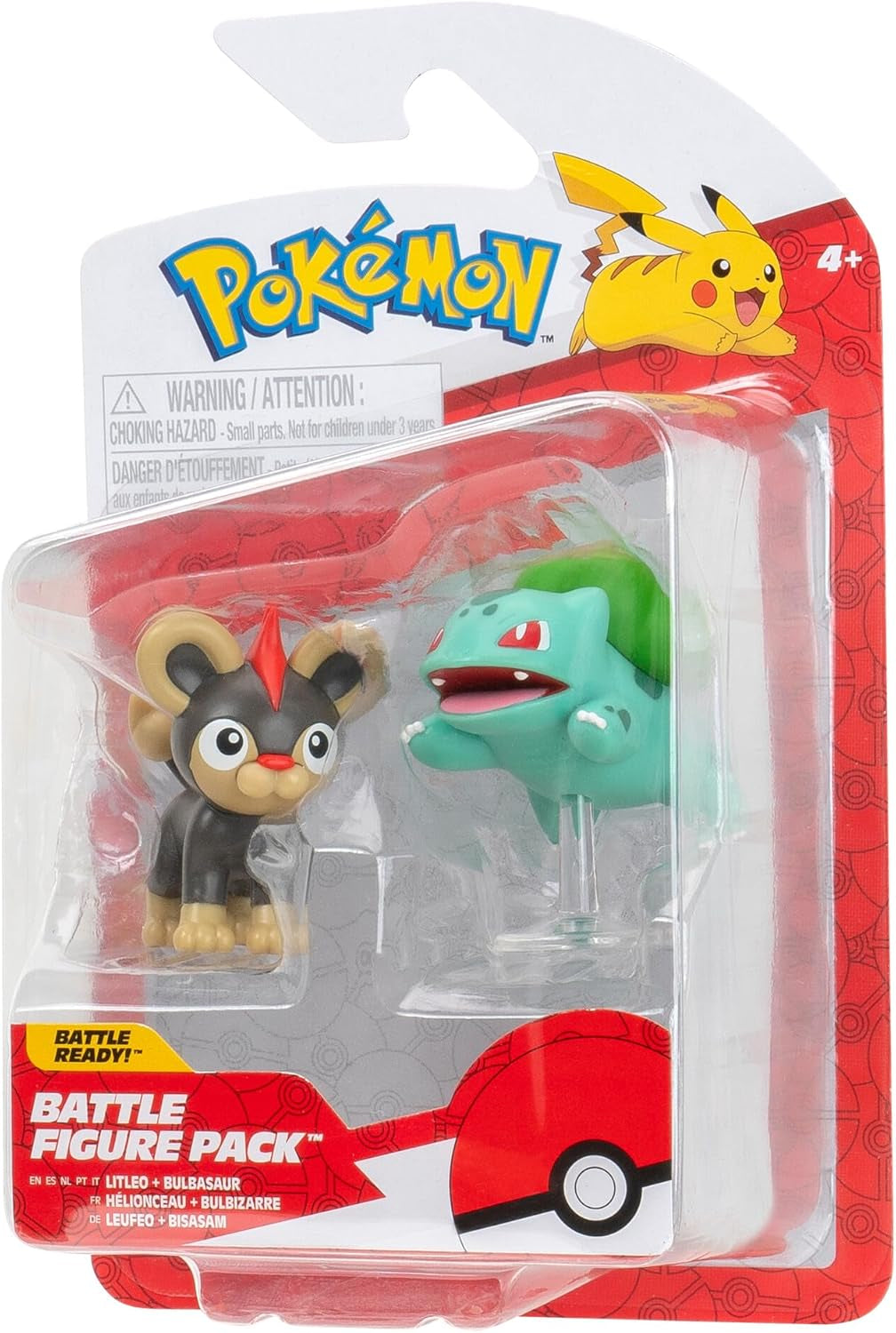 Pokémon PKW3583 - Battle Figure Pack - Leufeo & Bisasam, Officielle detaljerede figurer, 5 cm hver Action figurer Naty Shop