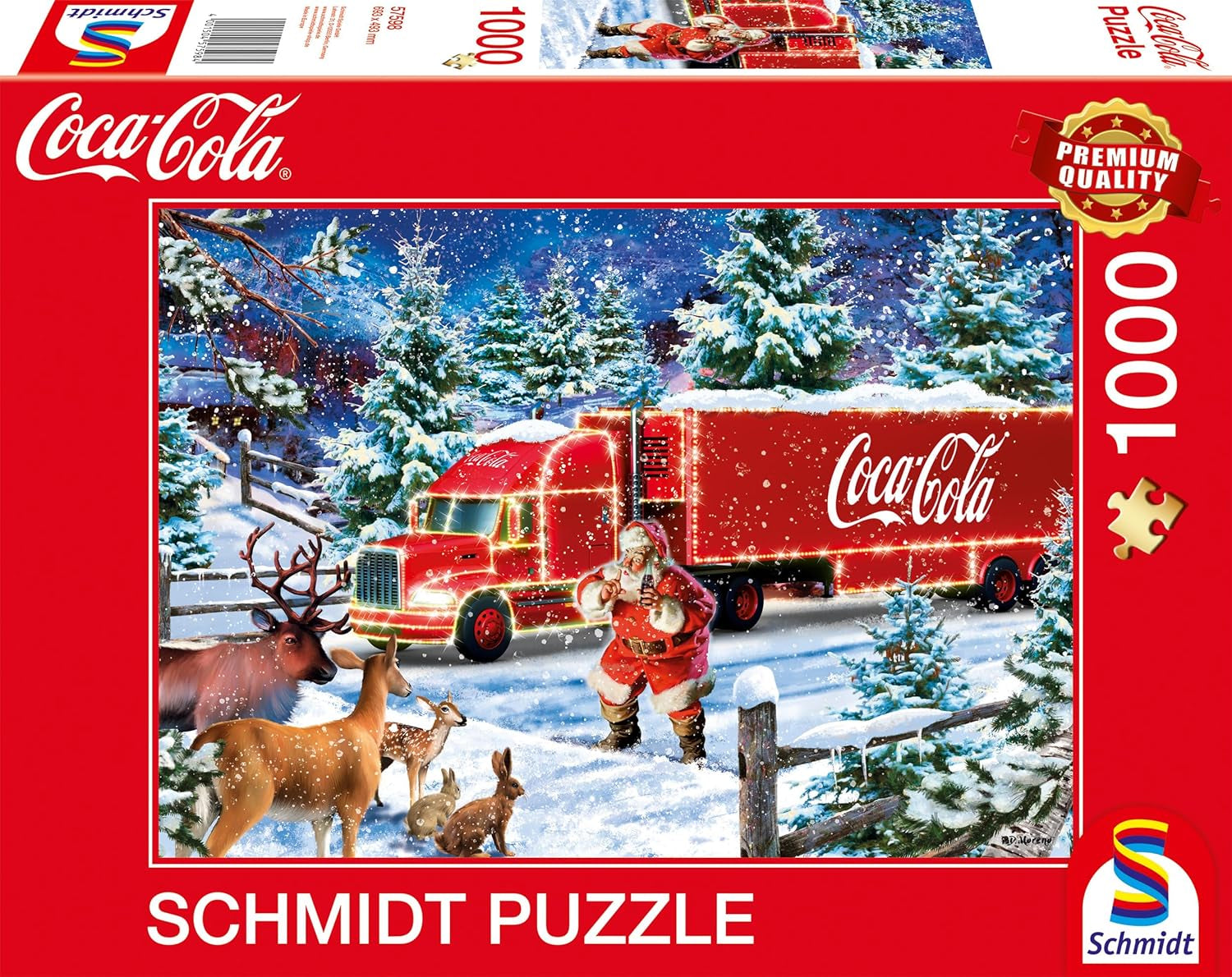 Schmidt Spiele 57598 Coca Cola julelastbil 1000 brikker puslespil Naty Shop Standardtitel