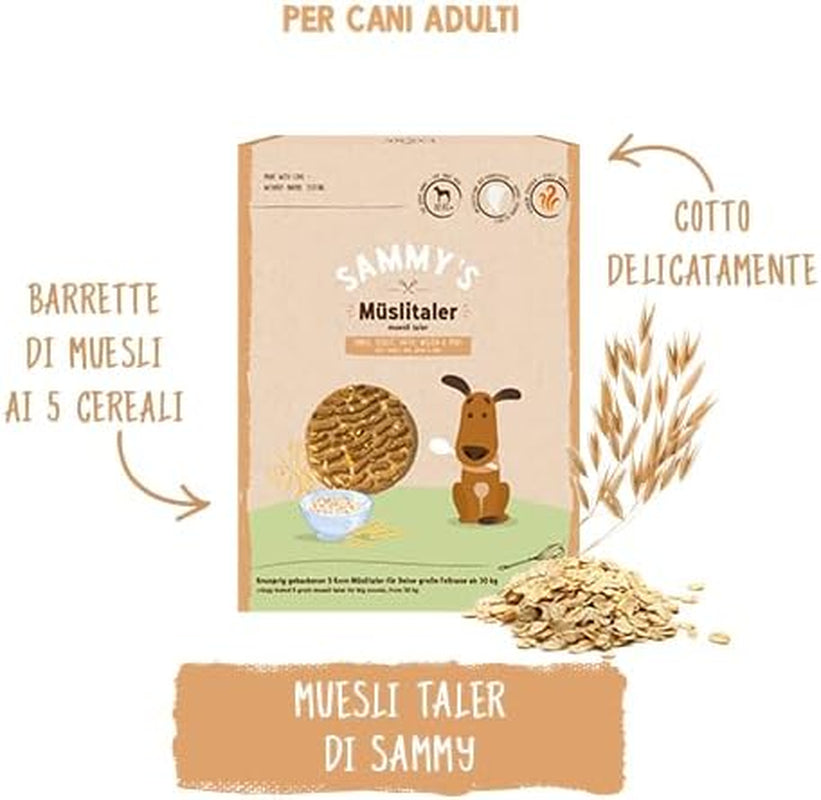 Sammys müsli-mønter | Sprøde bagte snacks til hunde | 5 kornmüsli-mønter til din store lodne ven (30 kg+) | 1 kg