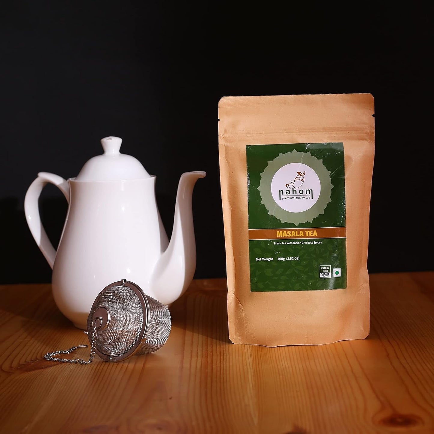 Indiens Masala Chai Loose Leaf Tea | 50 kopper, blanding af sort te, kanel, kardemomme, sort peber | Krydret Masala te | Chai Latte Suited 3,53 oz/100 g pose