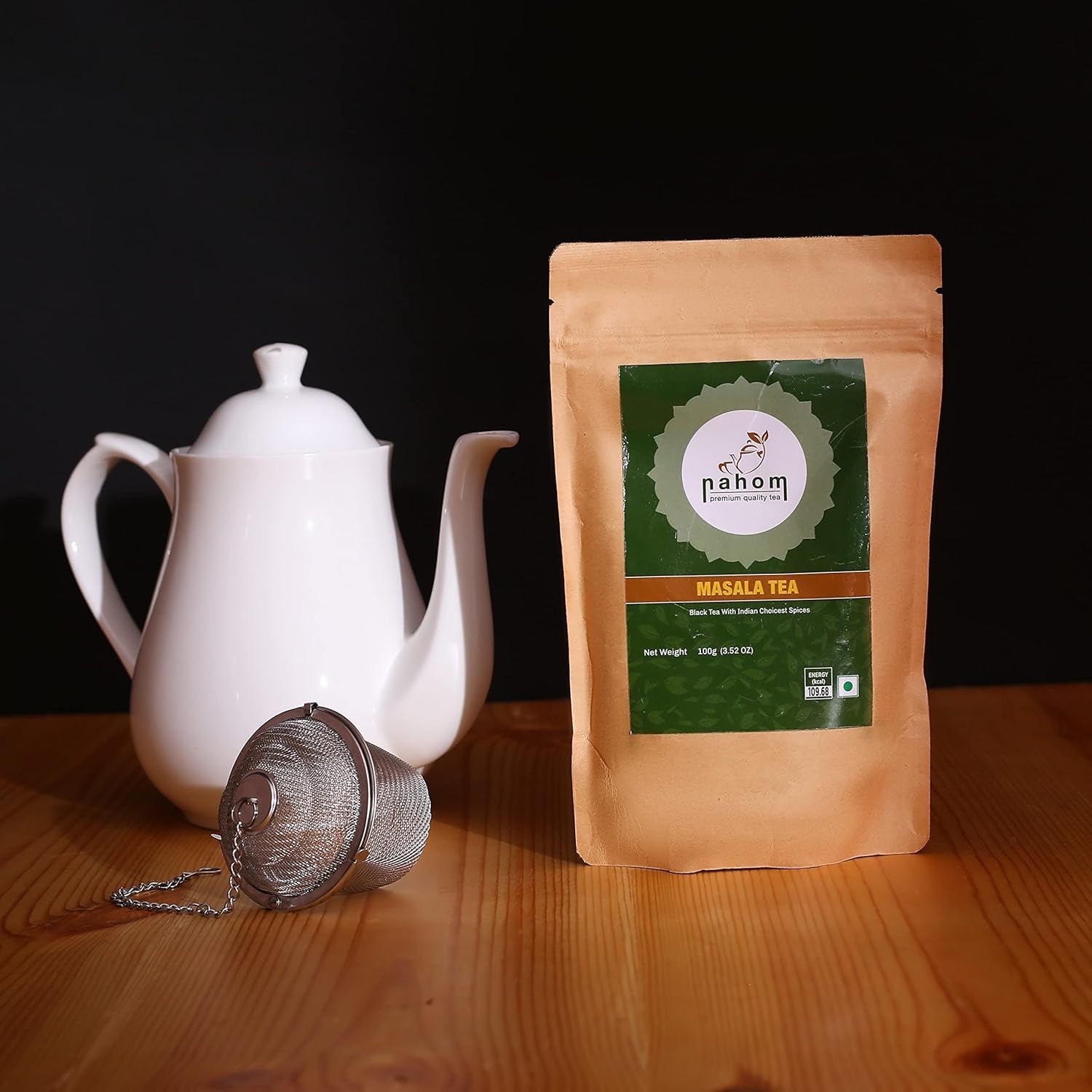 Indiens Masala Chai Loose Leaf Tea | 50 kopper, blanding af sort te, kanel, kardemomme, sort peber | Krydret Masala te | Chai Latte Suited 3,53 oz/100 g pose