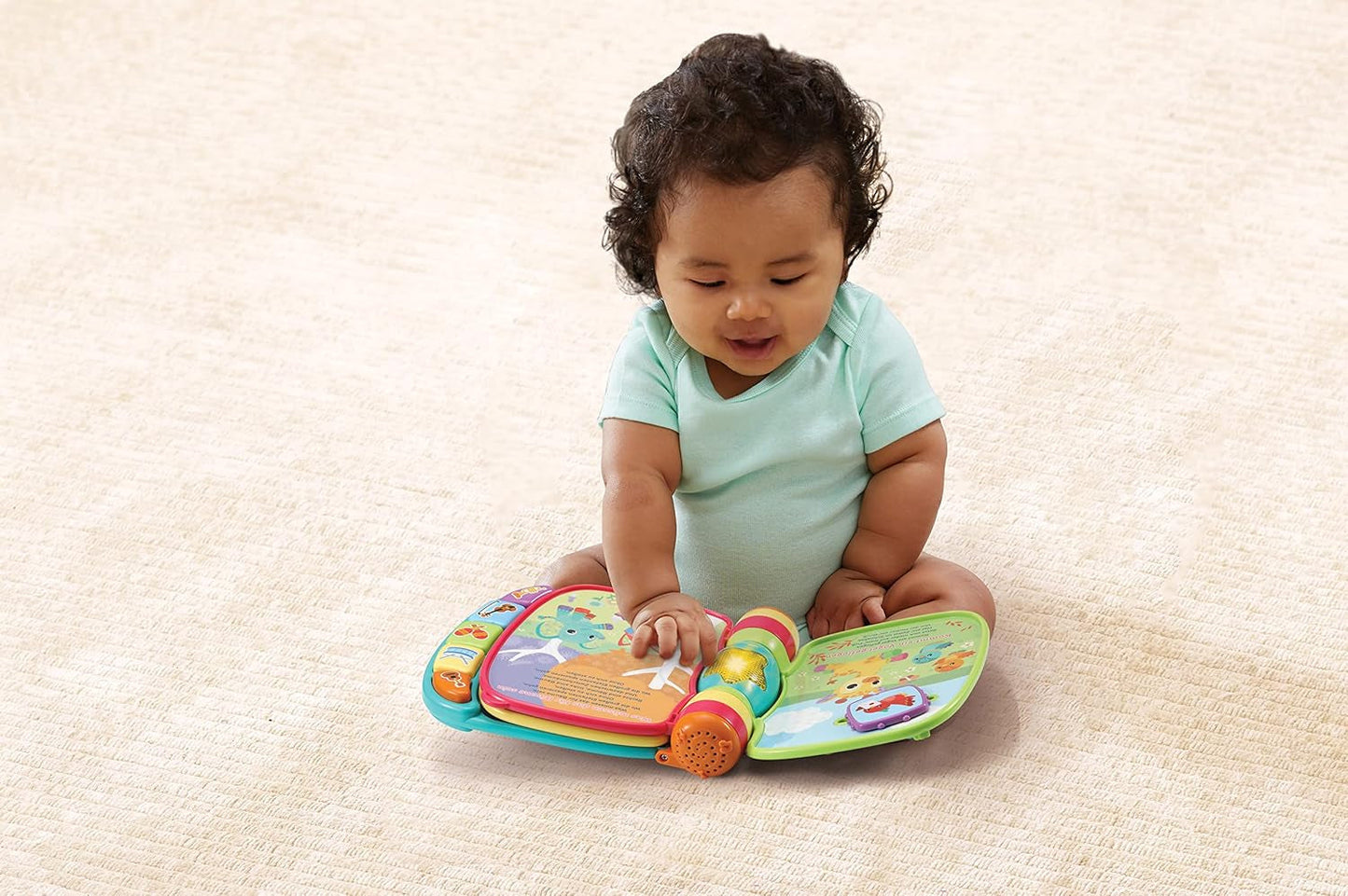 VTech Baby Adventure Legebord - Farverigt legebord til babyer med 6 spillebaner og interaktive elementer & Baby My First Song Book 6-siders farverig bog og bevægelige elementer til leg Bebe Toys Naty Shop