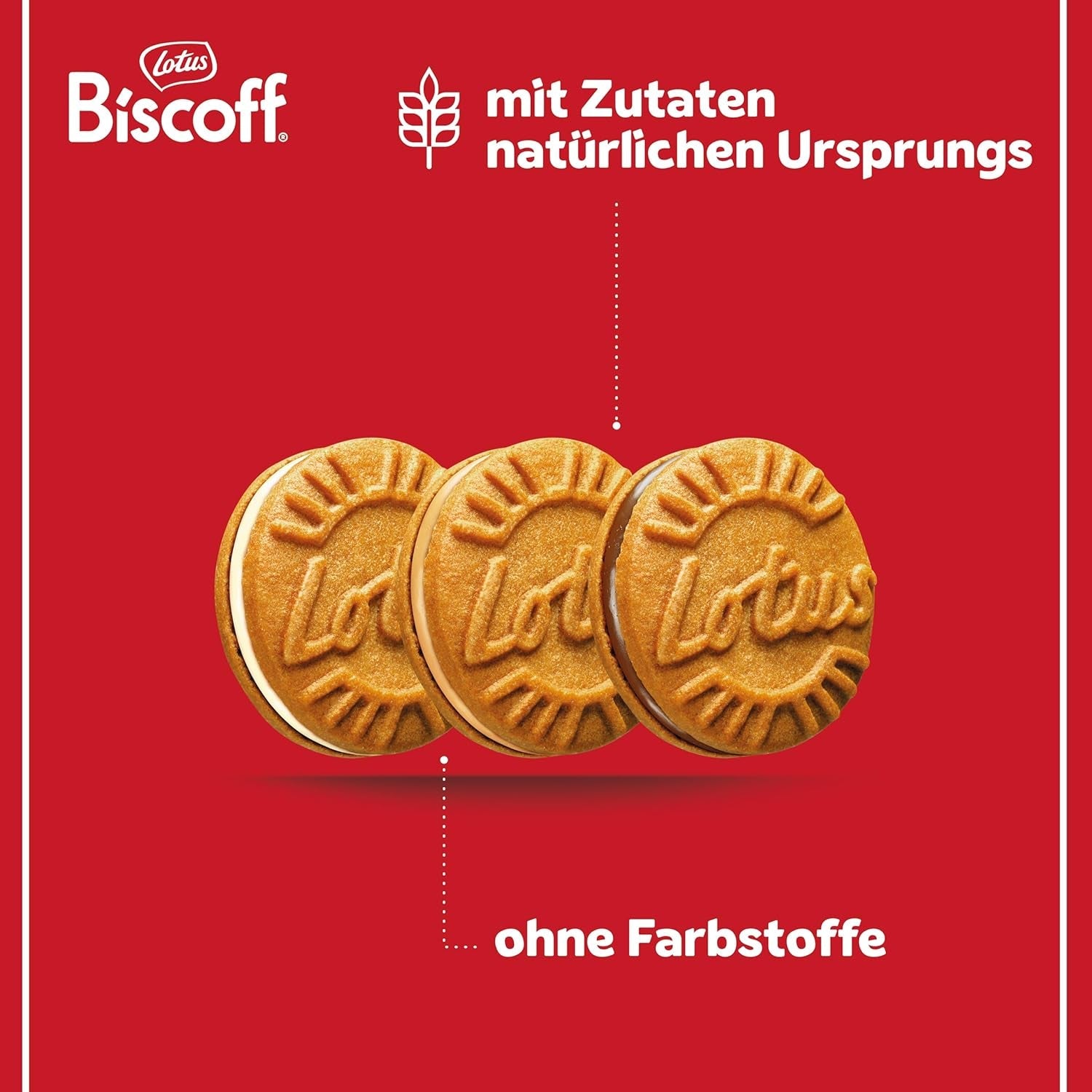 Lotus Biscoff | Dobbelt kiks Variety Pack | 3 varianter: Biscoff creme, vanilje og chokolade smag | 5 dobbeltkiks pr. pakke | Ingredienser af naturlig oprindelse | Ingen farvestoffer | 16 x 50 g | 800 g