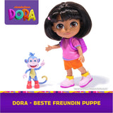 DORA - Best Friend Doll - Størrelse 22cm, med kambart hår, taske og abestøvler, kendt fra den populære tv-serie, til børn fra 3 år og opefter