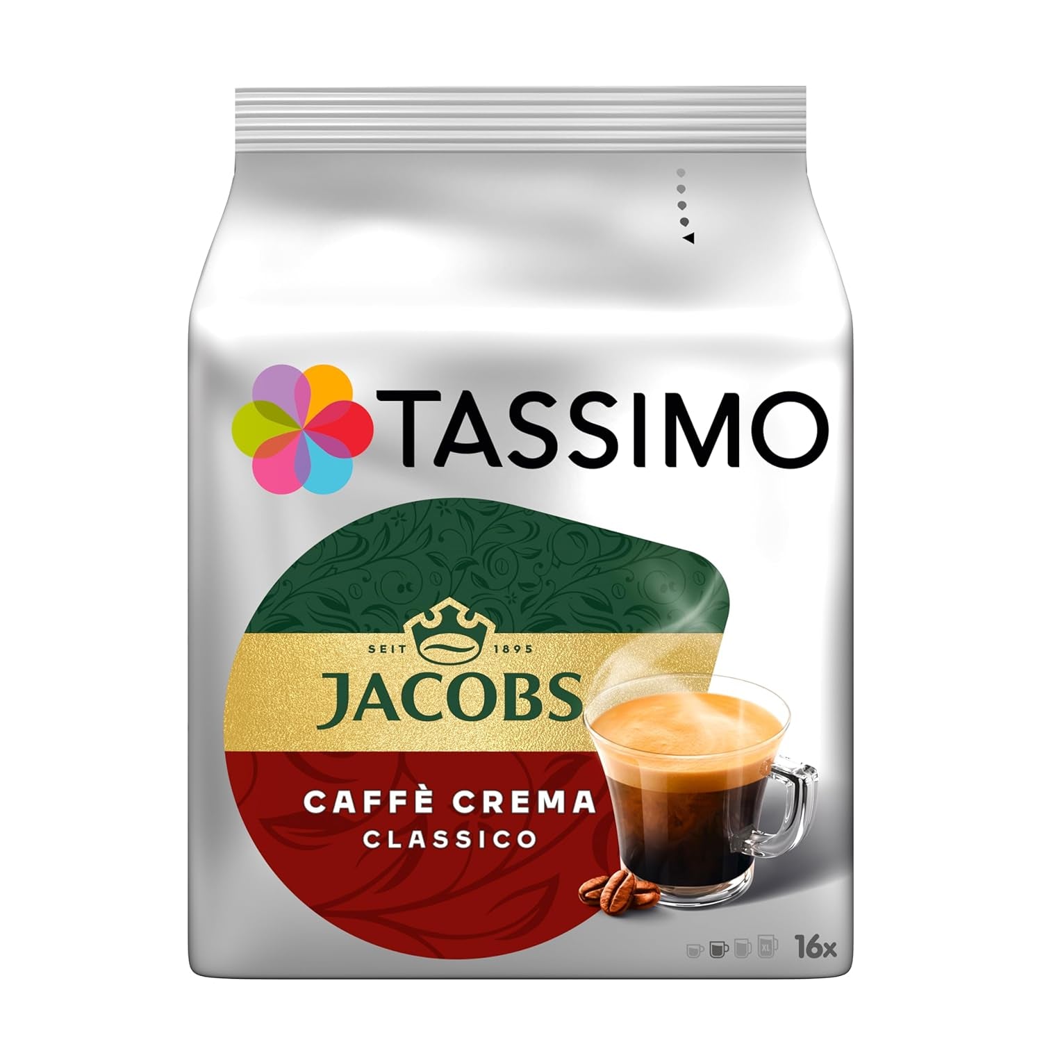 Tassimo Kapseln Jacobs Caffè Crema Classico, 5 x 16 puder, 80 Kaffeekapseln