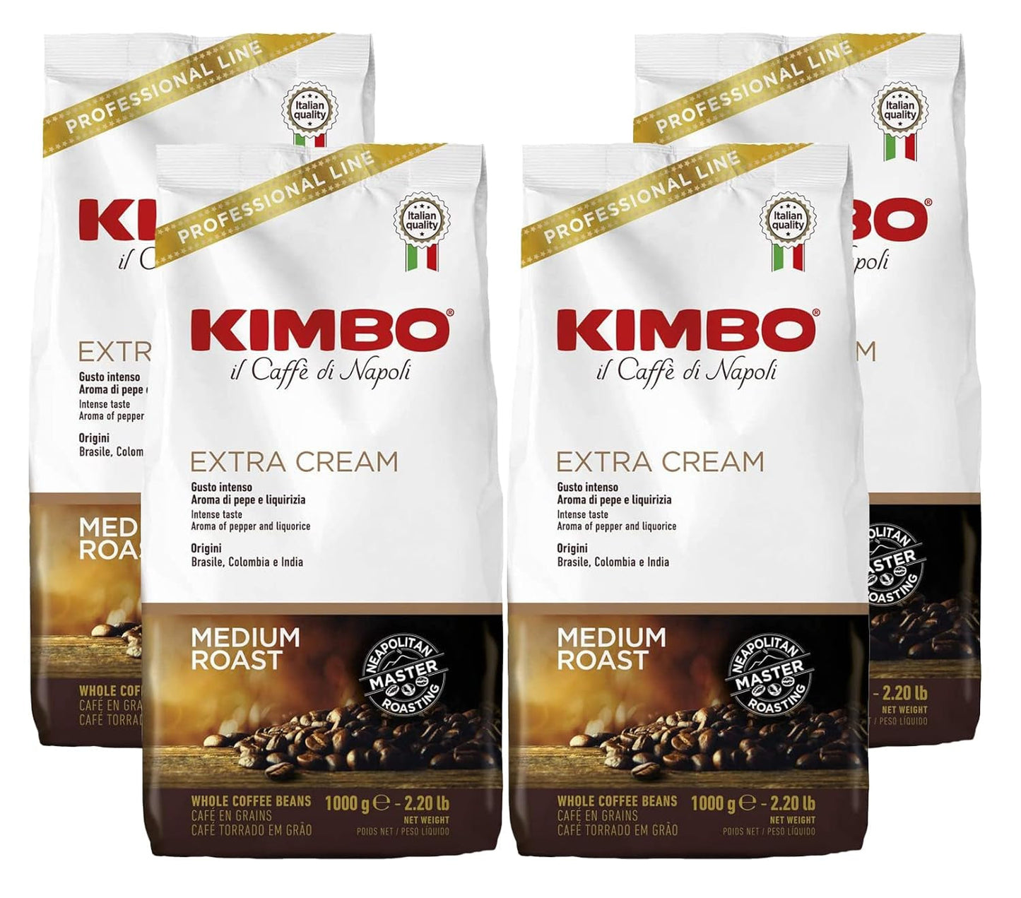 Espresso kaffe, ekstra creme, 4 kaffebønner x 1 kg