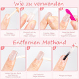 Kiiwah 48 stk. korte firkantede negle Pink kunstige negle lim på korte neglespidser falske neglespidser
