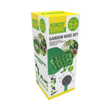 Kinzo Fleksibel Haveslange 20 m - inkl. Slangetilbehør - Fleksibel slange med sprøjtehoved med 7 sprøjtepositioner - Plastik - Grøn/grå