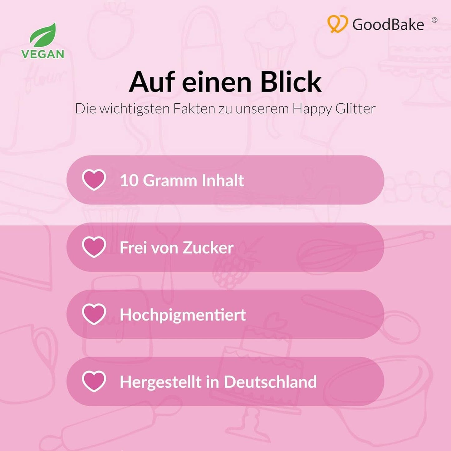 Goodbake Happy Glitter Gold - Spiselig madglitter, 10 gram Glitter Naty Shop
