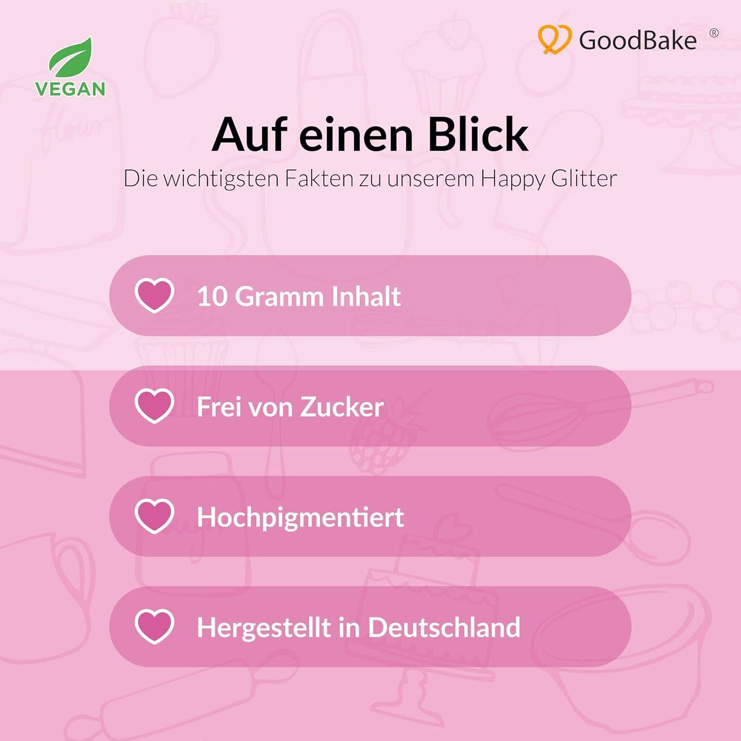 Goodbake Happy Glitter Gold - Spiselig madglitter, 10 gram Glitter Naty Shop
