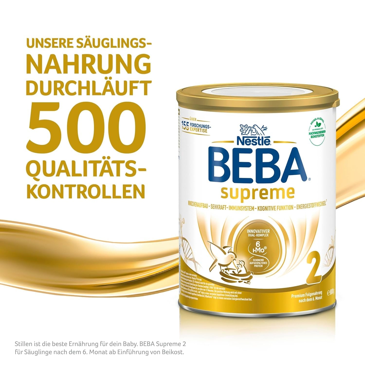 BEBA SUPREME 2 Tilskudsmælk efter 6 måneder, kun laktose, palmeoliefri, 6 stk. (6 x 800 g) Naty Shop