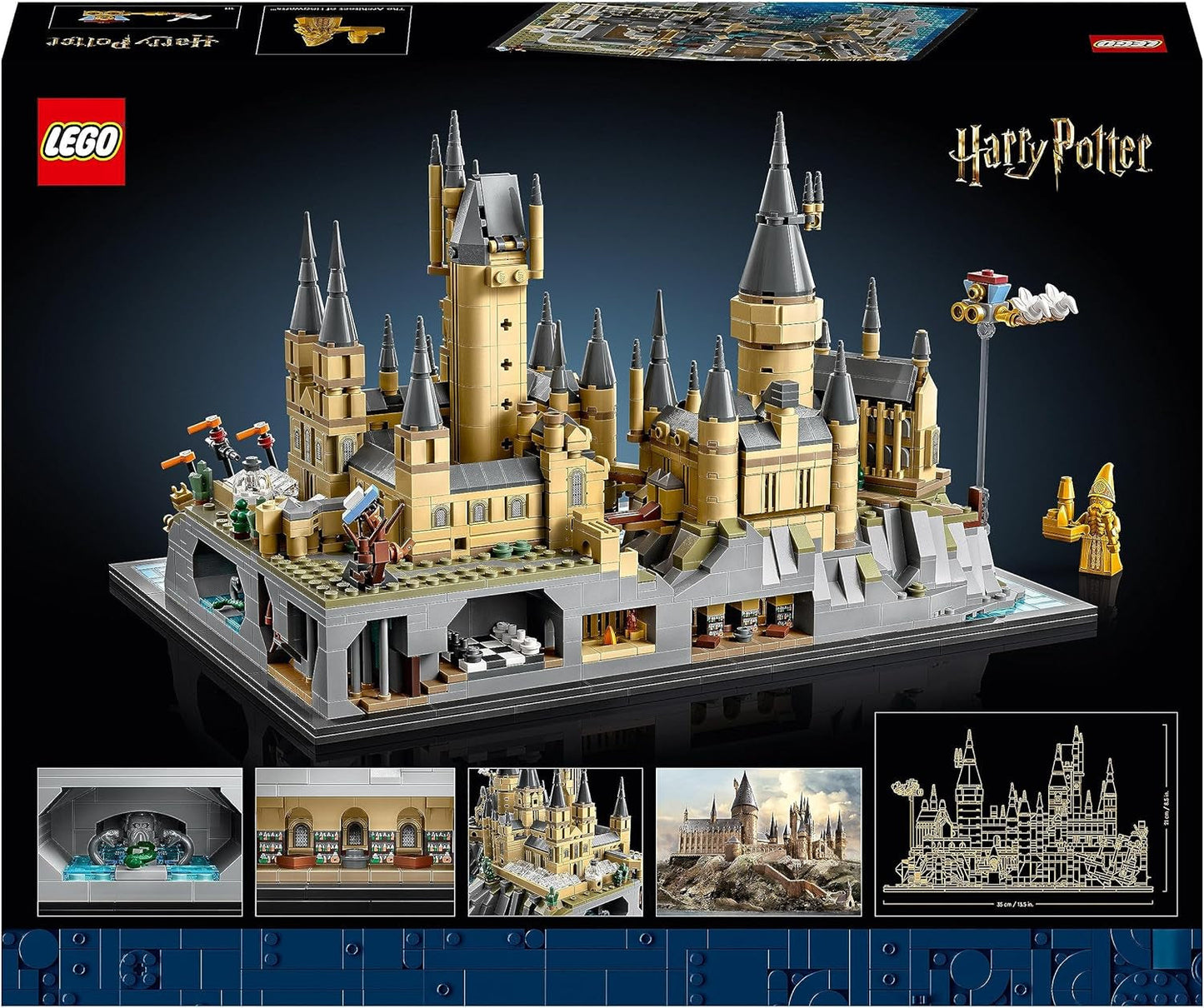 Hogwarts Castle LEGO Harry Potter med slotsvinger - voksensamlingssæt inklusive hovedtårn og astronomisk tårn, hemmeligheders kammer og arkitektminifigur - gave til kvinder - 76419 Byggesæt Besuche den LEGO-Store