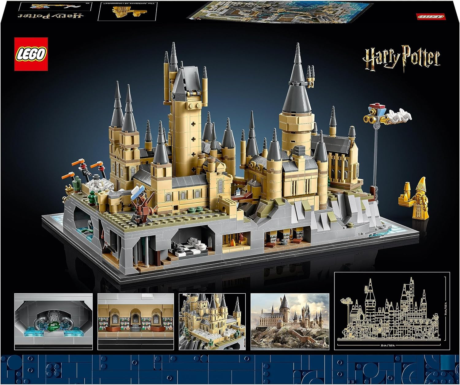 Hogwarts Castle LEGO Harry Potter med slotsvinger - voksensamlingssæt inklusive hovedtårn og astronomisk tårn, hemmeligheders kammer og arkitektminifigur - gave til kvinder - 76419 Byggesæt Besuche den LEGO-Store