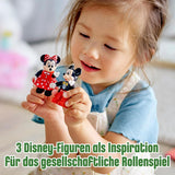 LEGO 10941 DUPLO Disney Mickey og Minnie fødselsdagstog, legetøjstog med kage og balloner, gave til børn 2 år og ældre Byggesæt Besuche den LEGO-Store