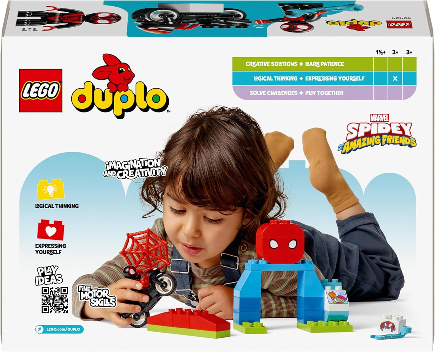 LEGO DUPLO Marvel Spins Motorcykeleventyr, Fantasy-legesæt til tv-serien Spidey og hans supervenner, pædagogisk legetøj at bygge og genopbygge til børn fra 2 år og derover 10424 Byggesæt Besuche den LEGO-Store