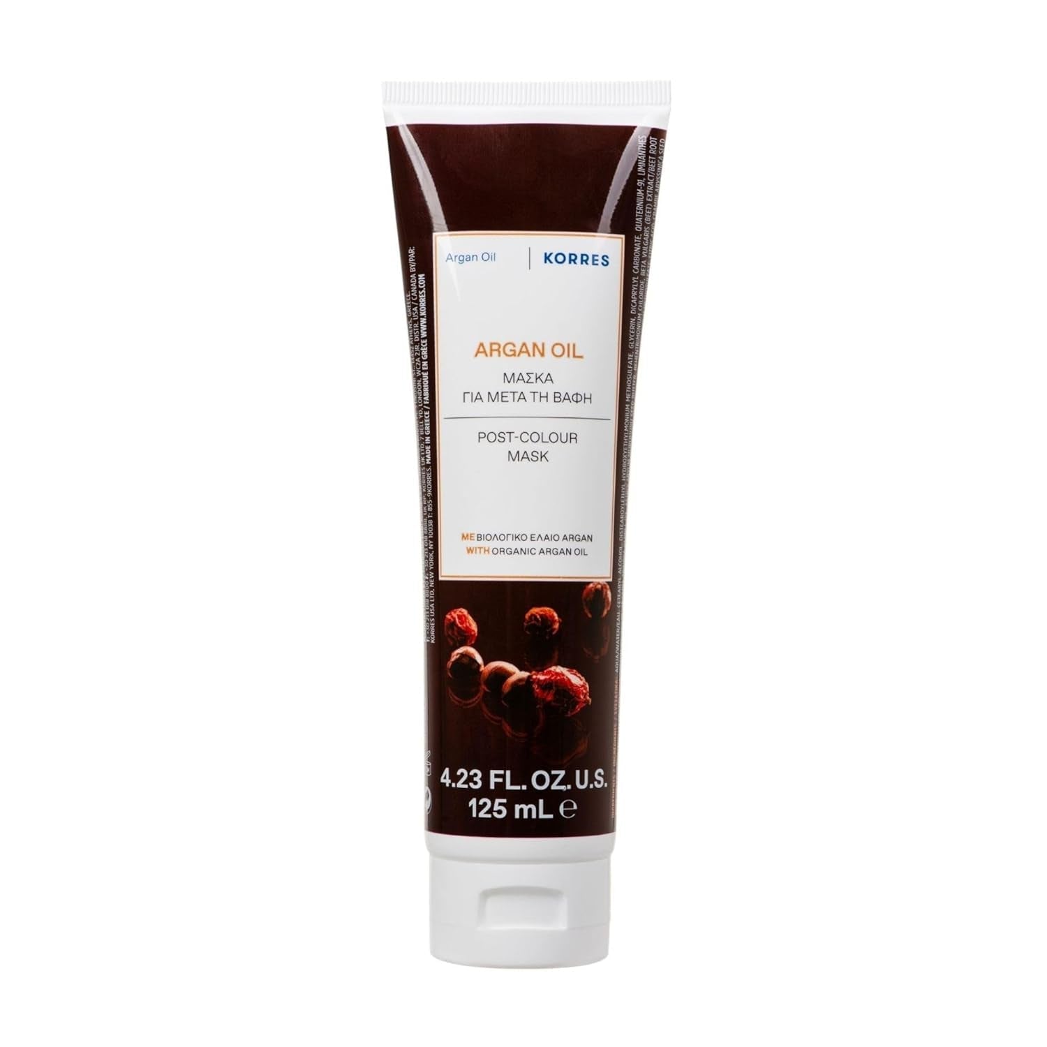 KORRES ARGAN OIL hårmaske, nærende maske med arganolie, sheasmør og hvedeprotein, ideel til farvet hår, vegansk, 125 ml Naty Shop hårmaske Standard titel