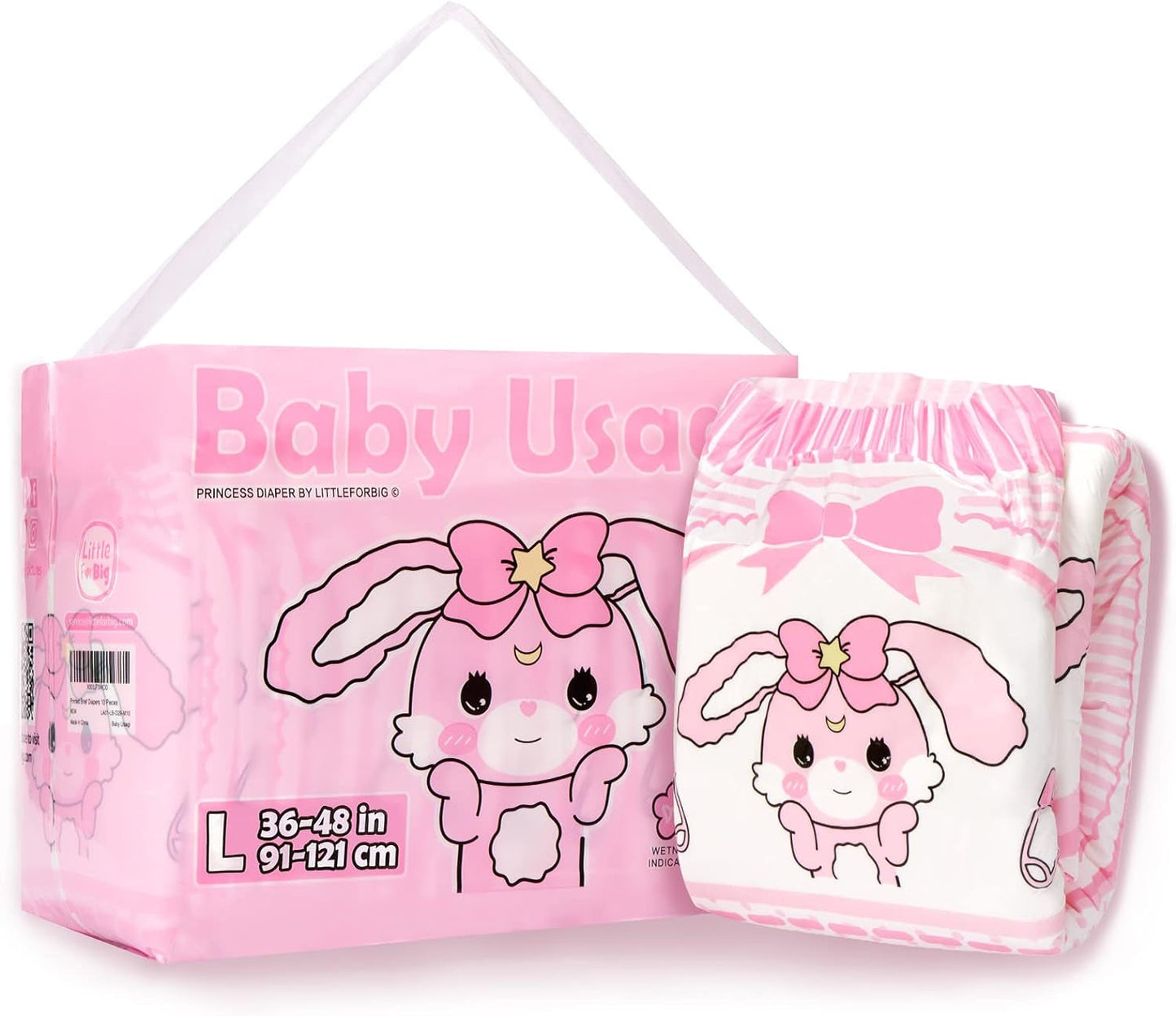 Voksenbleer med tryk 5500-5800 ml, 10 stk - Baby Usagi (XL)