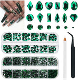 2630 stk AB krystal mousserende sten til negle, 120 12 typer store mousserende sten + 2510 6 størrelser runde K9 glassten til negle, rhinsten, negledesign, negle charms til ansigtskunst