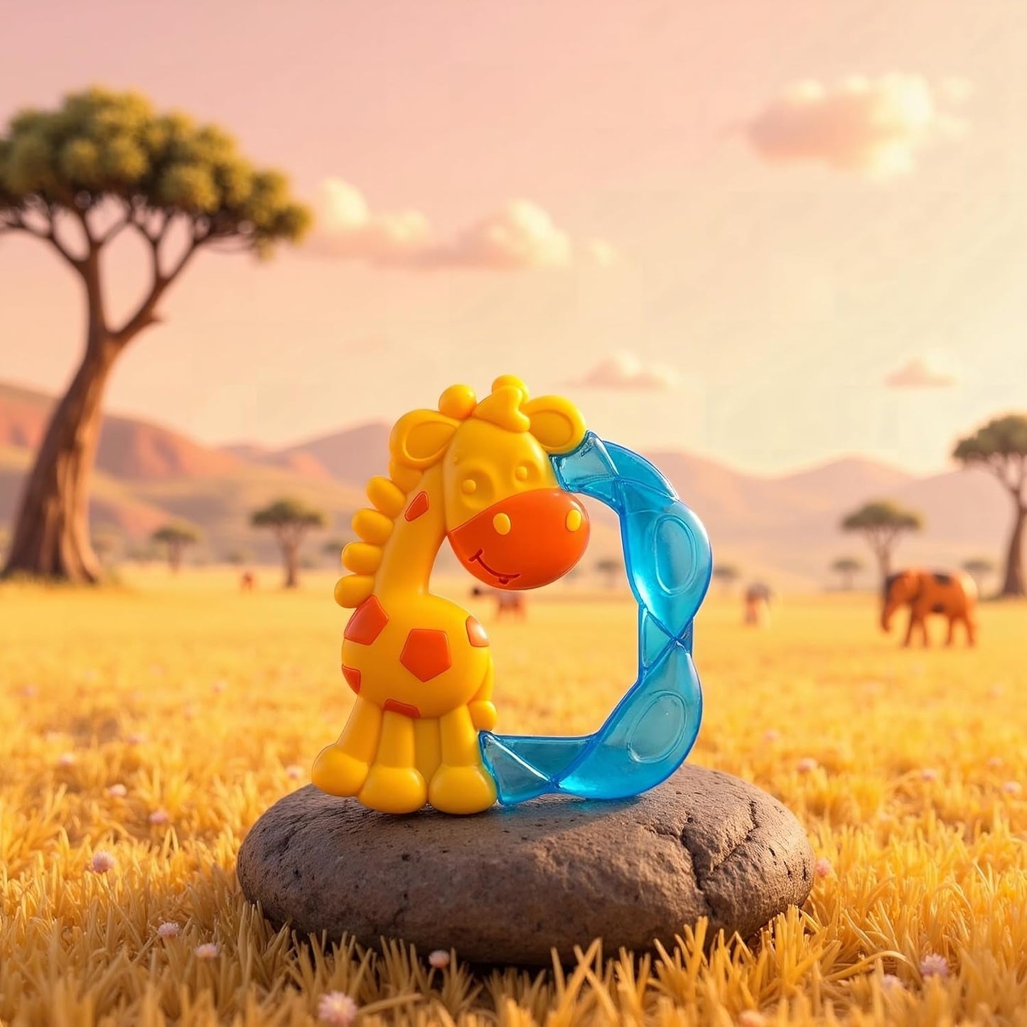Playgro Jerry Giraffe Bringning - Babybitring - Silikone Bringning - Silikone Bringning - Bringehjælp - Silikone - Bringning - Farverig