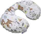 Medi Partners Baby Nakkepude Nakkestøtte 100% Bomuld / Minky Baby Nakkepude til Bilvogn Rejser Søvn Nakkepude Snooze Roll (REH med Grå Minky) Cervikale ortopædiske puder Naty Shop Deer med Grå Minky