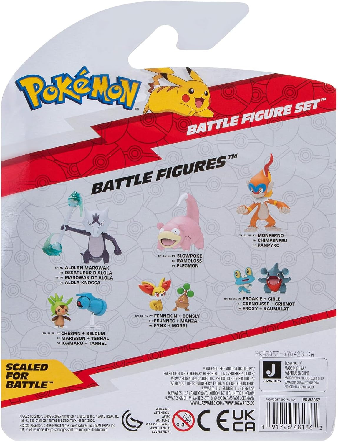 Pokémon PKW3057 Battle Figure Set-Piepi, Tanhel, Lauchzelot Actionfigurer Naty Shop