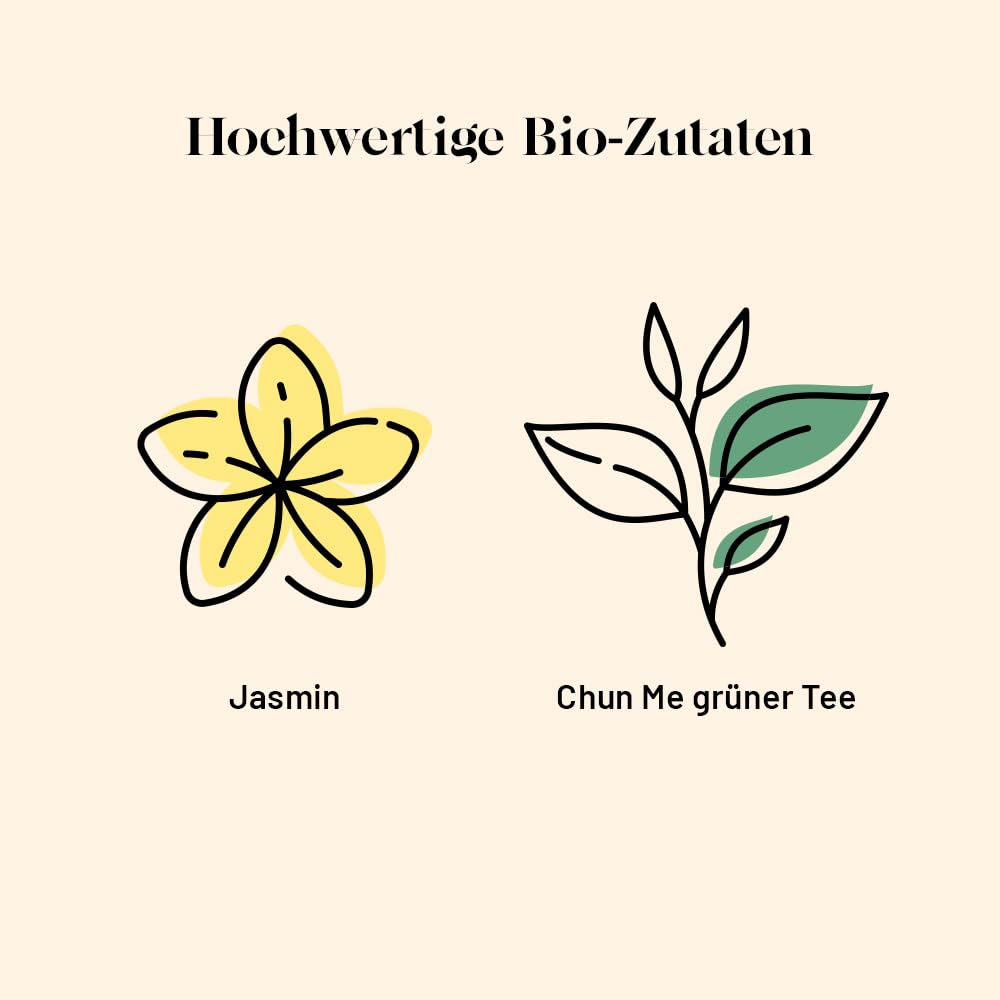 Kusmi Tea - Pakke med 2 - Jasmine Green Tea - Økologisk Jasmine Green Tea Blend - 100% økologisk grøn te - Kan indtages varm eller kold - 2X20 teposer
