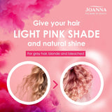 Joanna Ultra Color - Pink farvebalsam til blondt og lyst hår - Pastelrosa - Naturlig glans - Fjerner den gule nuance fra gråblondt hår - Midlertidig effekt - 150 ml Hårfarve Naty Shop