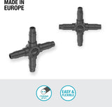 Gardena Micro-Drip-System - Krydstilslutning 4,6 mm (3/16 tommer): Tilbehør til grenfordeling og drypledninger, knækfri installation med nem og fleksibel forbindelsesteknologi (13214-20)