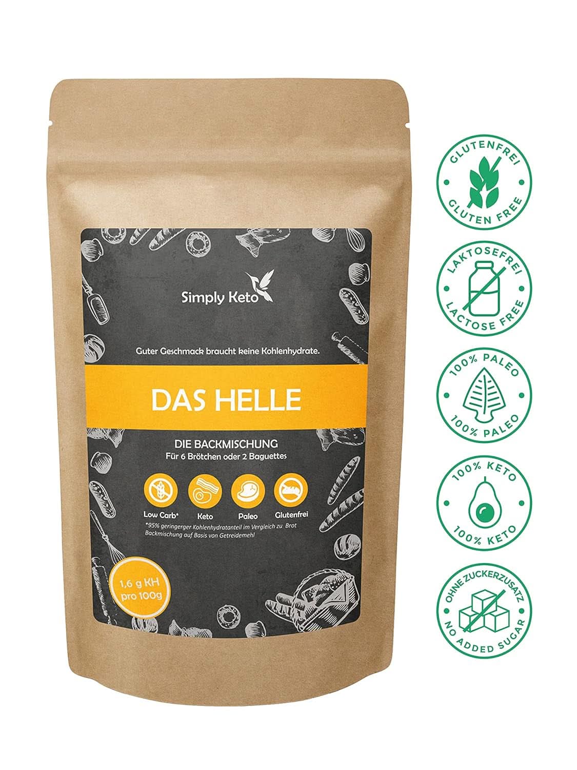 Simply Keto The Light Lower Carb* Brød, Bland til glutenfrit brød, 260 gram Kitchen Naty Shop